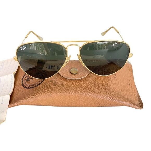 Authentic Vintage Ray-Ban Aviator Sunglasses With Orignal Case, Receipt & More - Picture 3 of 16